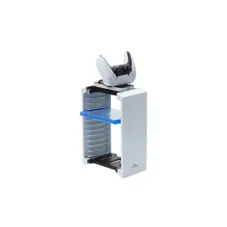 FroggieX Charge & Store PS5 játék tartó és dupla töltő állvány fehér (FX-P5-C2-W)