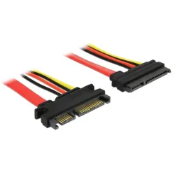 Delock SATA 22pin M/F adatkábel hosszabbító 0.2m piros