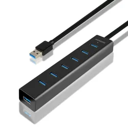 HUB  Axagon HUE-SA7BP 7 portos USB 3.0 gyorstöltéssel fekete aktív