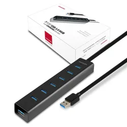 HUB  Axagon HUE-SA7BP 7 portos USB 3.0 gyorstöltéssel fekete aktív