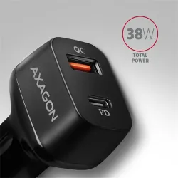 Axagon PWC-PQ38 38W univerzális autós töltő adapter fekete (PD/QC3.0)