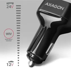 Axagon PWC-PQ38 38W univerzális autós töltő adapter fekete (PD/QC3.0)
