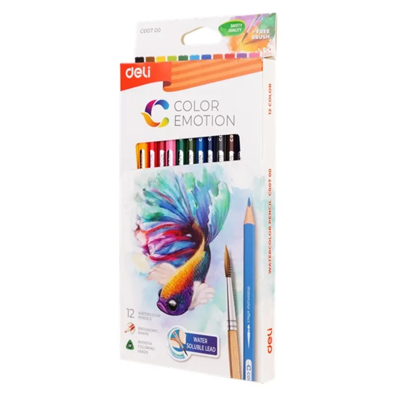 Deli Color Emotion 12db/csomag akvarellceruza készlet Deli Color Emotion 12db/csomag akvarellceruza készlet