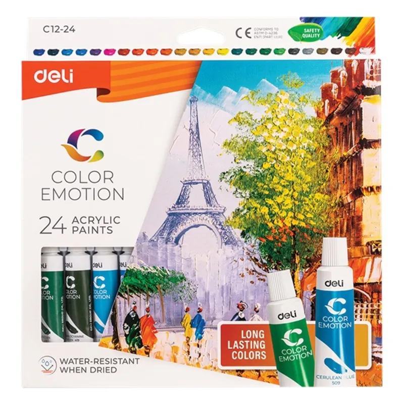 Deli Color Emotion (gouache) 12ml 24db/csomag tempera készlet Deli Color Emotion (gouache) 12ml 24db/csomag tempera készlet