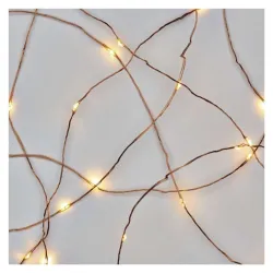 EMOS LED karácsonyi nano fényfüzér 10m IP44 időzítős réz kábel melegfehér (D3AW02)
