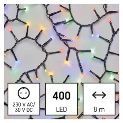 Emos LED fényfüzér 8m 400LED időzítős többszínű (D4BM02)