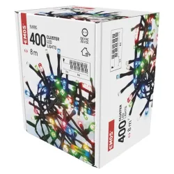 Emos LED fényfüzér 8m 400LED időzítős többszínű (D4BM02)