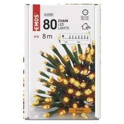 Emos LED fényfüzér 8m 80LED időzítős (D4AV02)