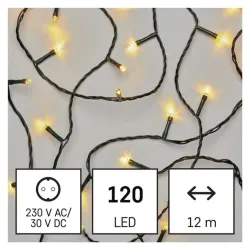 EMOS LED karácsonyi fényfüzér 12m kültéri és beltéri időzítős melegfehér (D4AW03)