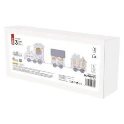 EMOS LED dekoráció fa – vonat 14cm 2xAA beltéri időzítős melegfehér (DCWW22)