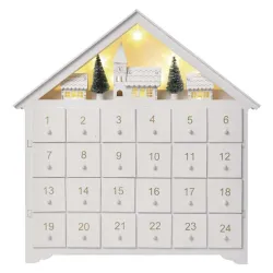 EMOS LED adventi naptár fa 35x33cm 2xAA beltéri meleg fehér időzítő (DCWW02)