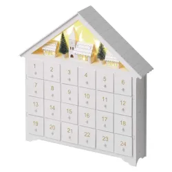 EMOS LED adventi naptár fa 35x33cm 2xAA beltéri meleg fehér időzítő (DCWW02)