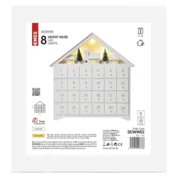 EMOS LED adventi naptár fa 35x33cm 2xAA beltéri meleg fehér időzítő (DCWW02)