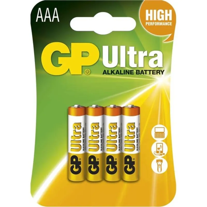 GP Ultra Alkáli AAA elem (4db / csomag) (B1911) GP Ultra Alkáli AAA elem (4db / csomag) (B1911)