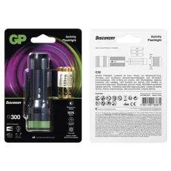 GP Discovery C32 LED zseblámpa + 3 x AAA elem fekete (P8506)