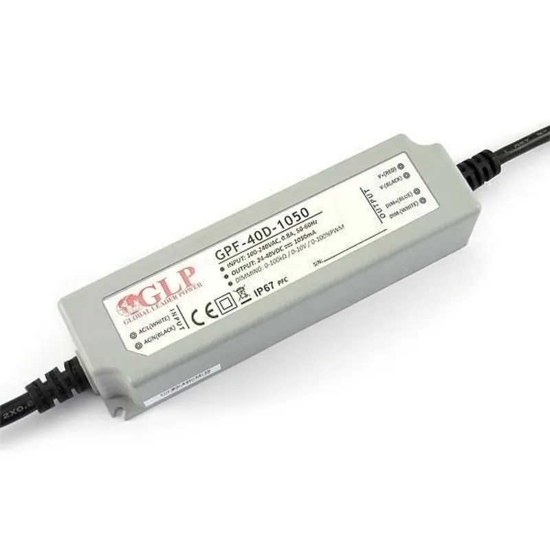 GLP GPF-40D-1050 24~40V 42W 1050mA IP67 LED tápegység GLP GPF-40D-1050 24~40V 42W 1050mA IP67 LED tápegység