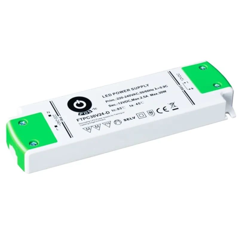 POS Power FTPC30V24-D 24V/1.25A 30W IP20 szabályozható LED tápegység POS Power FTPC30V24-D 24V/1.25A 30W IP20 szabályozható LED tápegység