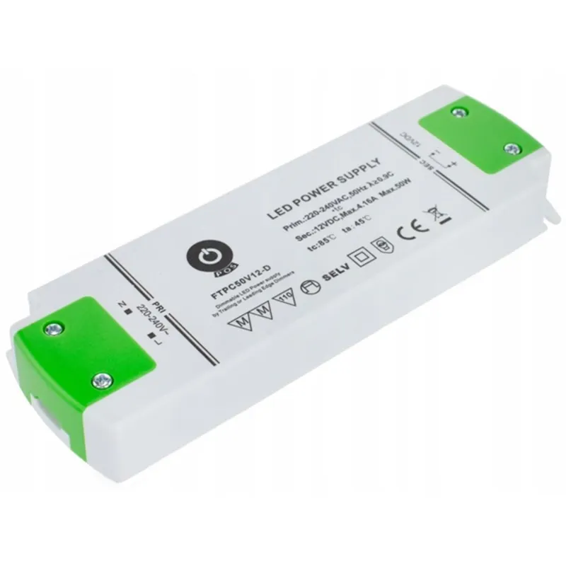 POS POWER FTPC50V12-D 12V/5A 50W IP20 szabályozható LED tápegység POS POWER FTPC50V12-D 12V/5A 50W IP20 szabályozható LED tápegység