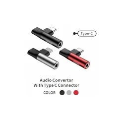 Baseus USB-C–Mini Jack 3,5 mm+USB-C audioadapter, fekete (CATL41-01)