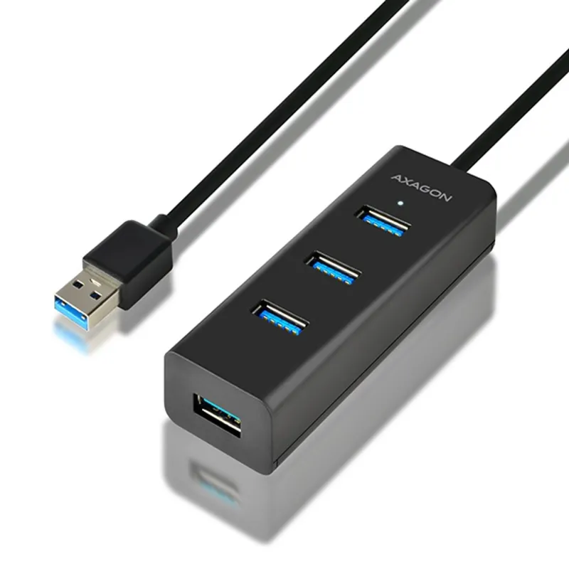 Axagon HUE-S2BL 4 portos USB3.0 gyorstöltő hosszú kábeles HUB Axagon HUE-S2BL 4 portos USB3.0 gyorstöltő hosszú kábeles HUB