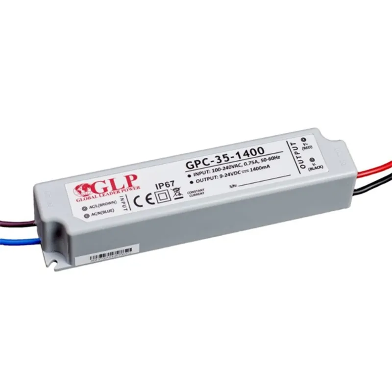 GLP GPCP-35-1400 33.6W 12~24V 1400mA IP67 LED tápegység GLP GPCP-35-1400 33.6W 12~24V 1400mA IP67 LED tápegység