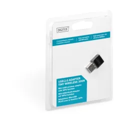 DIGITUS WLAN adaptor USB2.0 Stick IEEE802.11n 300MBit Realtek 8192 2T/2R with WPS funktion black Tiny blister