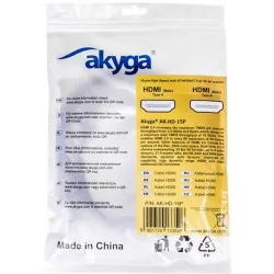 Kábel Akyga AK-HD-15P HDMI 2.0 PRO 1.5m