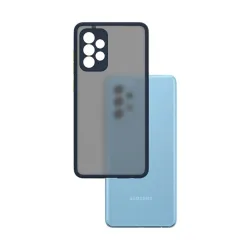 Cellect Samsung Galaxy A42 5G áttetsző tok kék kerettel, zöld gombokkal (CEL-MATT-A42-5GBLG)