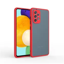 Cellect Samsung Galaxy A42 5G áttetsző tok piros kerettel, fekete gombokkal (CEL-MATT-A42-5GRBK)