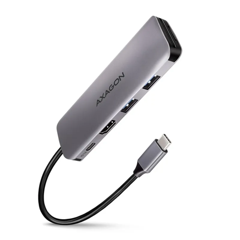 AXAGON HMC-5 Superspeed USB-C Speedster 5H HUB Silver AXAGON HMC-5 Superspeed USB-C Speedster 5H HUB Silver