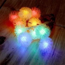 IRIS Zúzmara alakú 3cm/1,5m/több színű/10db LED-es/2xAA elemes fénydekoráció  (314-02)