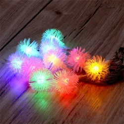 IRIS Zúzmara alakú 3cm/1,5m/több színű/10db LED-es/2xAA elemes fénydekoráció  (314-02)