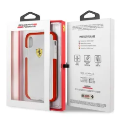 Ferrari iPhone X fényes, átlátszó kemény piros tok