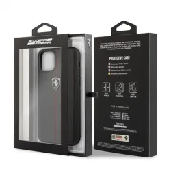 Ferrari GEN iPhone 11 Pro függőlegesen csíkozott kemény tok fekete (FEHDEHCN58BK)