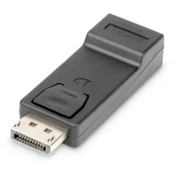 Digitus Kijelző csatlakozó / HDMI Átalakító [1x DisplayPort dugó - 1x HDMI alj] Fekete Kettős árnyékolás, reteszelhető, HDMI-re alkalmas