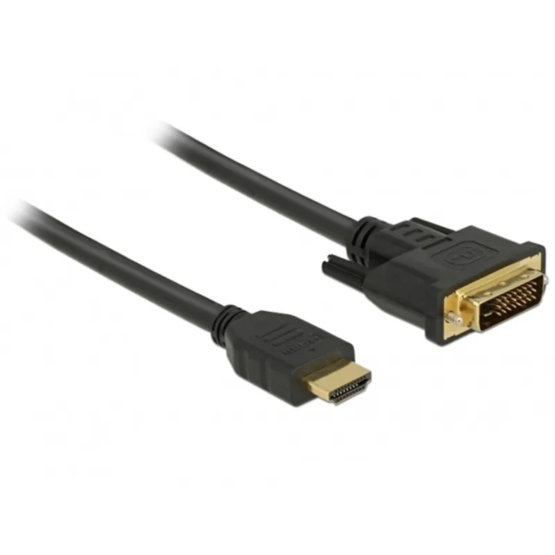 Delock Átalakító Kábel - 85654 (HDMI - DVI (24+1), apa/apa, kétírányú, 2m) Delock Átalakító Kábel - 85654 (HDMI - DVI (24+1), apa/apa, kétírányú, 2m)