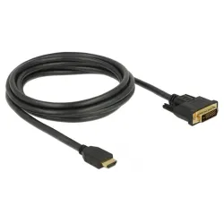Delock Átalakító Kábel - 85654 (HDMI - DVI (24+1), apa/apa, kétírányú, 2m)