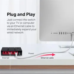 Mercusys MS105G 5 Portos Gigabit Switch fekete-piros