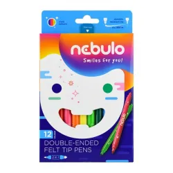 Nebuló Kétvégű filctoll 12db-os szett (NFT-2X-12)