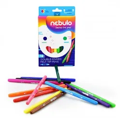 Nebuló Kétvégű filctoll 12db-os szett (NFT-2X-12)