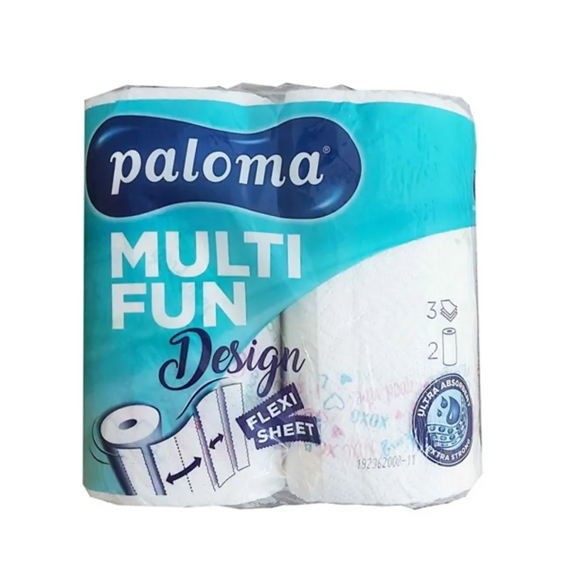 Paloma KT MULTI FUN 3 rétegű 145lap színes 2 tekercs/csomag papírtörlő Paloma KT MULTI FUN 3 rétegű 145lap színes 2 tekercs/csomag papírtörlő