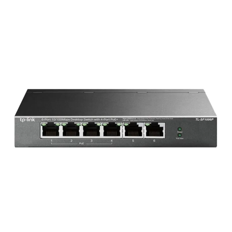 TP-Link TL-SF1006P 10/100Mbps 4 portos PoE+ switch TP-Link TL-SF1006P 10/100Mbps 4 portos PoE+ switch
