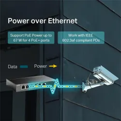 TP-Link TL-SF1006P 10/100Mbps 4 portos PoE+ switch