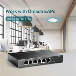 TP-Link TL-SF1006P 10/100Mbps 4 portos PoE+ switch