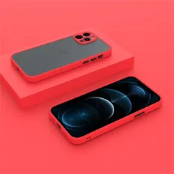 Cellect iPhone 14 Pro Max tok áttetsző-piros/fekete (CEL-MATTIPH1467PMRBK)