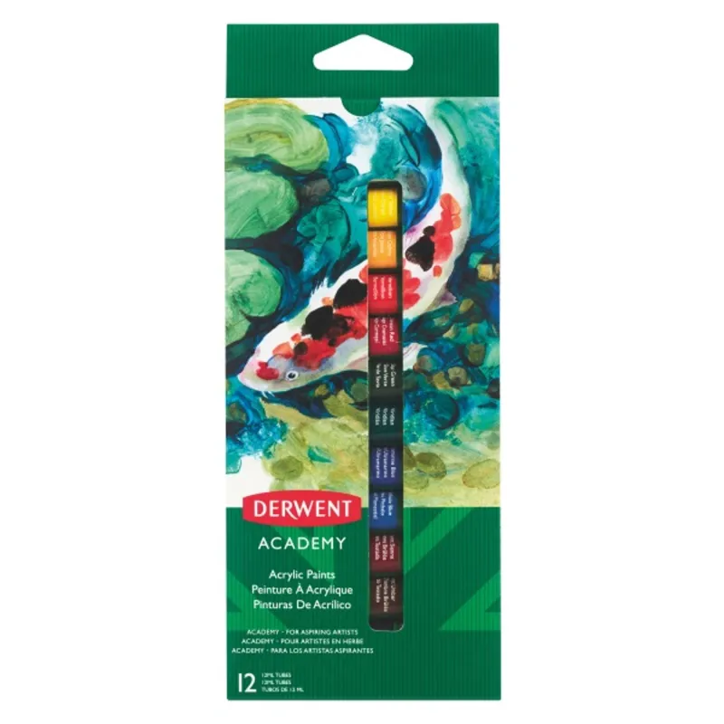 Derwent 12ml 12db akrilfesték készlet Derwent 12ml 12db akrilfesték készlet