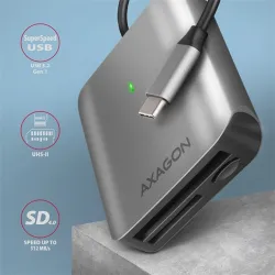 Axagon USB-C külső kártyaolvasó szürke (CRE-S3C)