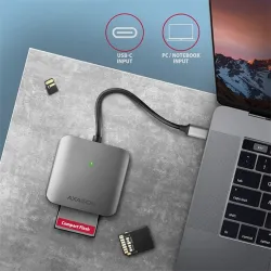 Axagon USB-C külső kártyaolvasó szürke (CRE-S3C)