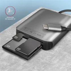 Axagon USB-C külső kártyaolvasó szürke (CRE-S3C)