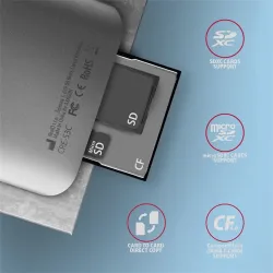 Axagon USB-C külső kártyaolvasó szürke (CRE-S3C)